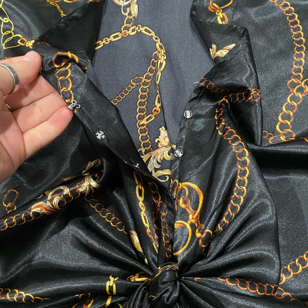 Silk Chain Link Versace Inspired Top - Picture 4 of 6